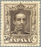 Sellos de Europa - Espa�a -  ESPAÑA 1922 318 Sello Nuevo Alfonso XIII Tipo Vaquer 30c Castaño nº control al dorso 
