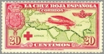 Sellos de Europa - Espa�a -  ESPAÑA 1926 342 Sello Nuevo Pro Cruz Roja Española Avión Breguet 19 Vuelo Madrid Manila 20c Rojo y V