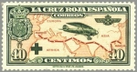 Stamps Spain -  ESPAÑA 1926 345 Sello Nuevo Pro Cruz Roja Española Avión Breguet 19 Vuelo Madrid Manila 40c Verde y 