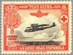 Stamps Spain -  ESPAÑA 1926 346 Sello Nuevo Pro Cruz Roja Española Avión Plus Ultra Travesia Palos Buenos Aires 50c 