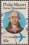 Stamps United States -  USA 1980 Scott C98 Sello Personajes Philip Mazzei usado Estados Unidos Etats Unis 