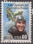 Stamps United States -  USA 1995 Scott 2998 Sello Aviador Eddie Rickenbacker (1890-1973) Avion usado Estados Unidos Etats Un