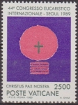 Sellos del Mundo : Europa : Vaticano : VATICANO 1989 840 Sello Nuevo 44º Congreso Eucaristico de Seul MNH Simbolos de la Eucaristia 