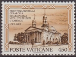 Sellos del Mundo : Europa : Vaticano : VATICANO 1989 842 Sello Nuevo Jerarquia Eclesiastica de EEUU MNH Basilica de la Asuncion