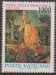 Sellos del Mundo : Europa : Vaticano : VATICANO 1992 906 Sello Nuevo Frescos Pintor Piero della Francesca MNH 