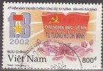 Sellos del Mundo : Asia : Vietnam : VIETNAM 2002 Scott 3162 Sello Flores y Hoz y Martillo usado 