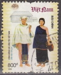 Stamps Asia - Vietnam -  VIETNAM 2005 Scott 3268 q Sello Trajes Tradicionales y Casa de Grupos Etnicos Giay 54-17 usado 