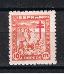 Stamps Spain -  Edifil  984  Pro Tuberculosos. Cruz de Lorena en rojo  