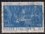 Stamps Italy -  Io sono la lampada ch´arde soave por G.PASCOLI.