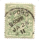 Stamps : Europe : United_Kingdom :  correo terrestre con perforaciones