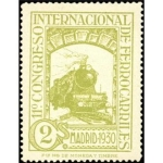 Stamps Spain -  ESPAÑA 1929 470 Sello Nuevo XI Congreso Internacional de Ferrocarriles Locomotora Serie 241