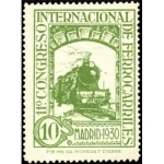 Stamps Spain -  ESPAÑA 1929 472 Sello Nuevo XI Congreso Internacional de Ferrocarriles Locomotora Serie 241 