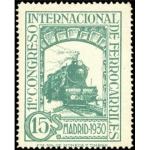 Stamps Spain -  ESPAÑA 1929 473 Sello Nuevo XI Congreso Internacional de Ferrocarriles Locomotora Serie 241