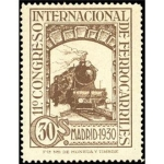 Stamps Spain -  ESPAÑA 1929 476 Sello Nuevo XI Congreso Internacional de Ferrocarriles Locomotora Serie 241