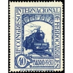 Stamps Spain -  ESPAÑA 1929 477 Sello Nuevo XI Congreso Internacional de Ferrocarriles Locomotora Serie 241