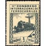 Stamps Spain -  ESPAÑA 1929 479 Sello Nuevo XI Congreso Internacional de Ferrocarriles Locomotora Serie 240