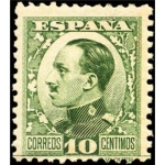 Stamps Spain -  ESPAÑA 1930 492 Sello Nuevo Alfonso XIII Tipo Vaquer de perfil nº control al dorso YV405 