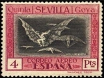 Stamps Spain -  ESPAÑA 1930 527 Sello Nuevo Quinta de Goya en Expo de Sevilla Disparate Volante