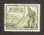 Sellos de Europa - Noruega -  III centº de correos en noruega, correo a pie