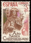 Sellos de Europa - Espa�a -  Año Santo Compostelano -Virgen Peregrina, Pontevedra