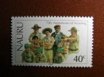 Stamps Oceania - Naurú -  75th anniversary of scouting