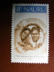 Stamps : Oceania : Naur� :  75th anniversary of scouting