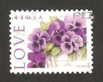 Stamps United States -  love, flores
