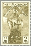 Stamps Spain -  ESPAÑA 1930 533 Sello Nuevo Descubrimiento América Nao Santa Maria