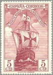 Stamps Spain -  ESPAÑA 1930 535 Sello Nuevo Descubrimiento América Nao Santa Maria