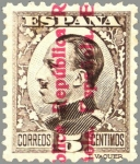 Stamps Spain -  ESPAÑA 1931 594 Sello Nuevo Alfonso XIII Sobrecargado numero de control al dorso