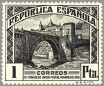 Stamps Spain -  ESPAÑA 1931 611 Sello Nuevo III Congreso Union Postal Panamericana Puente de Alcantara en Toledo