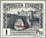 Stamps Spain -  ESPAÑA 1931 627 Sello Nuevo III Congreso Union Postal Panamericana Puente de Alcantara Toledo OFICIA
