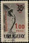 Stamps Uruguay -  Correo aéreo 38 c. Sobreimpreso encomiendas.