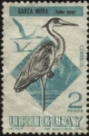 Stamps Uruguay -  Garza Mora. Ardea Cocoi.