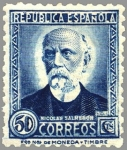 Stamps : Europe : Spain :  ESPAÑA 1935 688 Sello ** Personajes Nicolas Salmeron (1838-1908) Republica Española