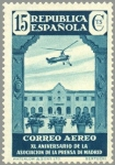 Stamps Spain -  ESPAÑA 1936 715 Sello Nuevo XL Aniversario Asociación de la Prensa Escuela Nazaret y autogiro