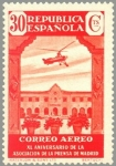 Stamps Spain -  ESPAÑA 1936 718 Sello Nuevo XL Aniversario Asociación de la Prensa Escuela Nazaret y autogiro