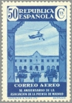 Stamps Spain -  ESPAÑA 1936 720 Sello Nuevo XL Aniversario Asociación de la Prensa Escuela Nazaret y autogiro