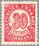 Sellos de Europa - Espa�a -  ESPAÑA 1938 750 Sello Nuevo Serie Cifras 30c