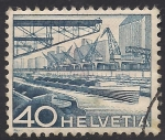 Stamps Switzerland -  Puerto en el Rin