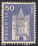 Stamps Switzerland -  Puerta de Spalen, Basilea.