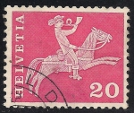 Stamps Switzerland -  Postillón a caballo.