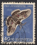 Stamps Switzerland -  Saturnia pyri.