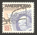 Stamps United States -  ameripex 86. exposición internacional filatelica en chicago