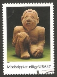 Stamps United States -  Arte indio americano, estatua de Mississipi