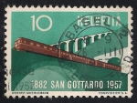 Stamps Switzerland -  Tren de San Gotardo.