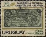 Stamps Uruguay -  75 aniversario del Banco de la República Oriental del Uruguay.