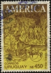 Sellos de America - Uruguay -  Primer grabado del Rìo de la Plata año 1602.