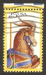 Stamps United States -  animal esculpido en madera, macho cabrio