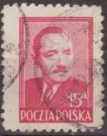 Stamps Poland -  Polonia 1948 Scott 441 Sello Presidente Boleslaw Bierut Usado Polska Poland Polen Pologne 